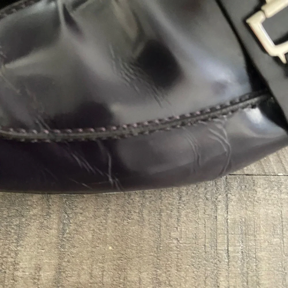 Gucci Mens Horsebit Loafers Dark Purple Leather Classis Dress Shoe Size 10.5